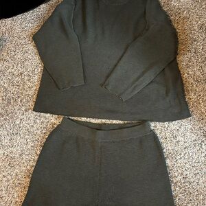 Zenana Outfitters Olive Green Knit Set